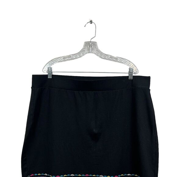 Torrid Womens Skirt Floral Beaded Embroidered Hem Stretch Elastic Waist Black 3 - Picture 2 of 6